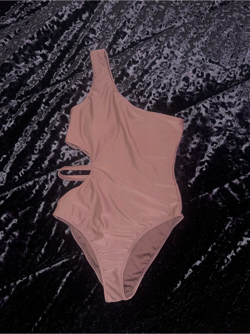 One-Shoulder Brown One-Piece Swimsuit